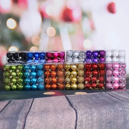 Sparkling Christmas ball ornament set, multicolor baubles in plastic boxes, assorted sizes