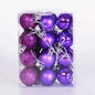 Purple and blue Christmas ball set in clear box, glossy and glitter spheres