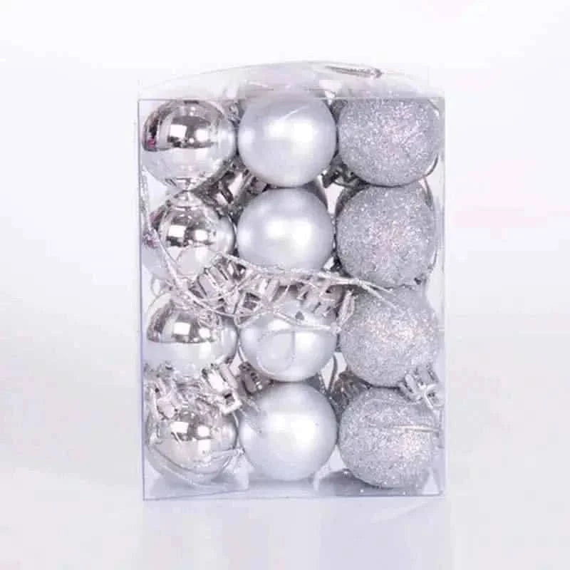 24-Pieces: Sparkling Christmas Balls – Shatterproof Holiday Decor