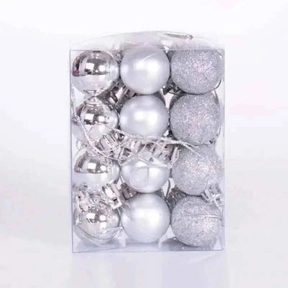 24-Pieces: Sparkling Christmas Balls – Shatterproof Holiday Decor
