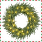 24 Inch Pre-lit Christmas Wreath with 108 Branch Tips and 35 Warm White LED Lights for Wall Window