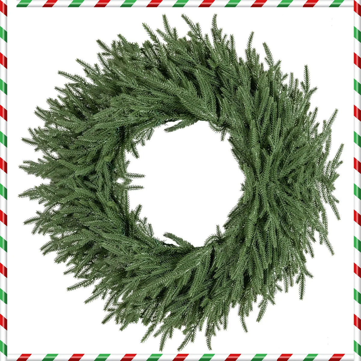 24 Inch Pre-lit Christmas Wreath with 108 Branch Tips and 35 Warm White LED Lights for Wall Window