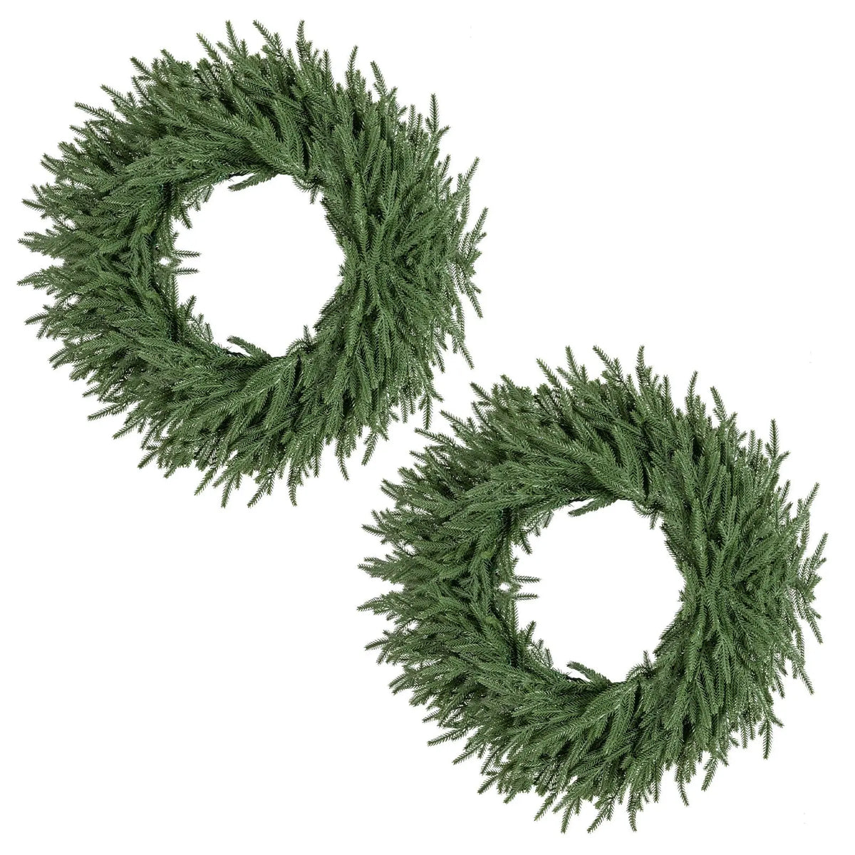 24 Inch Pre-lit Christmas Wreath with 108 Branch Tips and 35 Warm White LED Lights for Wall Window
