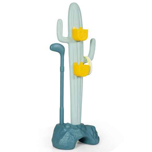 3-in-1 Cactus Toy Stand Sports Activity Center with Golf and Ring-Toss Cartsfy Inc.