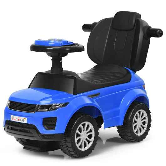 3 In 1 Ride on Push Car Toddler Stroller Sliding Car with Music-Blue Cartsfy Inc.