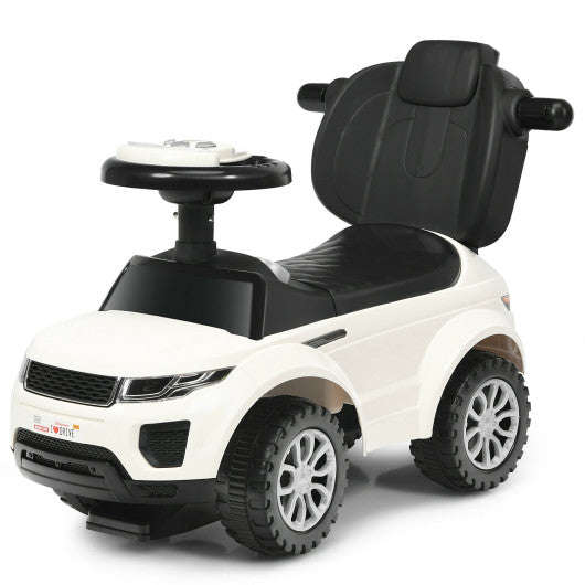 3 In 1 Ride on Push Car Toddler Stroller Sliding Car with Music-White VYSN Default Title Default Title-