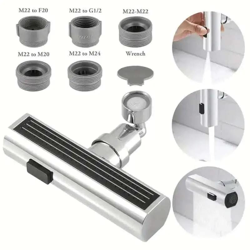 3-Mode Leakproof Sink Faucet Adapter - Durable Copper Construction for Kitchen and Bathroom DailySale Silver Black Silver-Black-