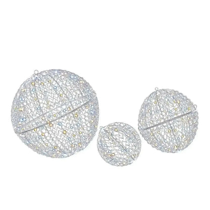 3 Pcs Lighted Christmas Balls Large Standing/Hanging Metal Sphere Lights with 435 LEDs Cartsfy Inc.