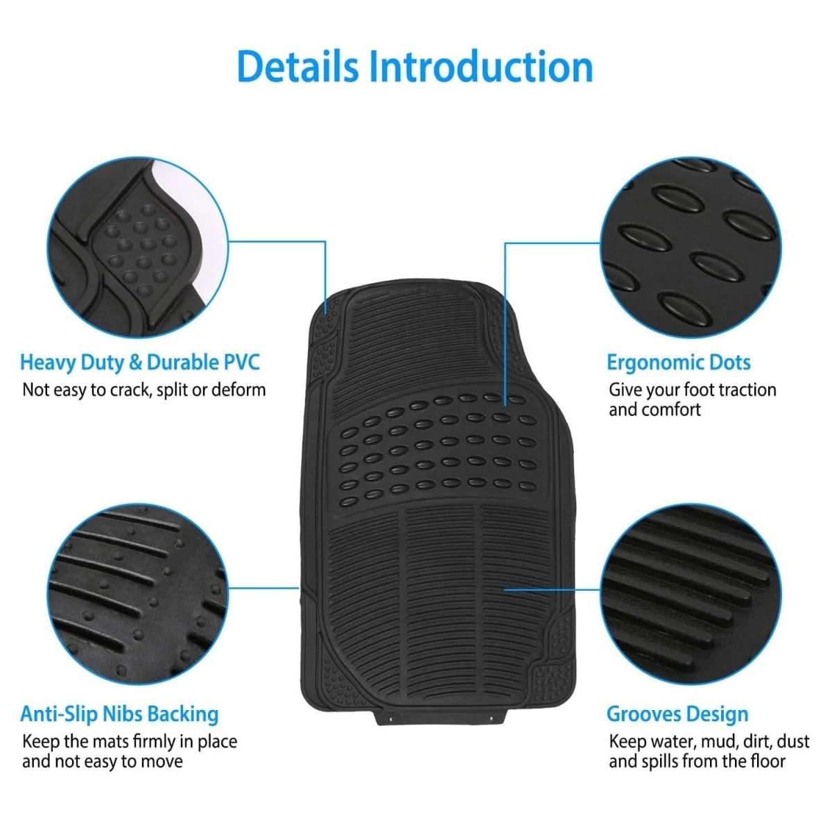 3-Piece: Automotive Floor Mats Set Cartsfy Inc.