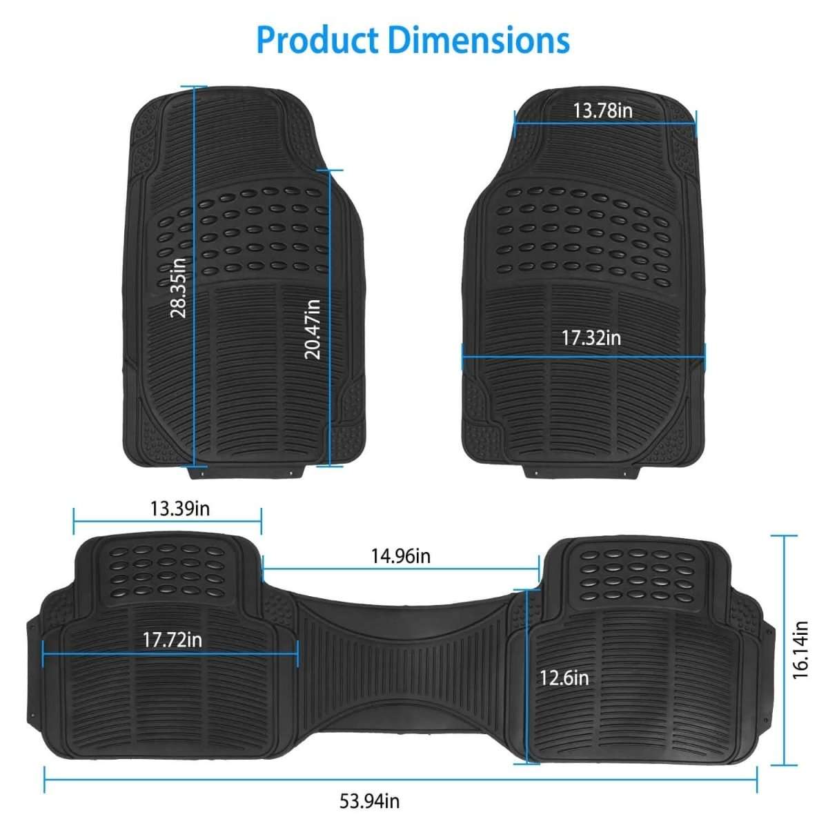 3-Piece: Automotive Floor Mats Set Cartsfy Inc.
