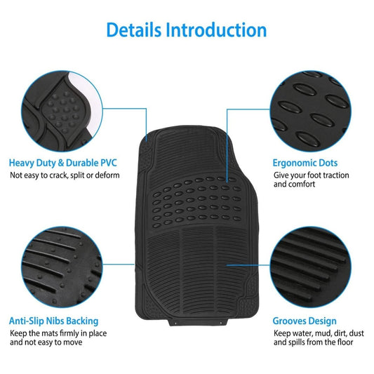 3 - Piece: Automotive Floor Mats Set - Cartsfy Inc.