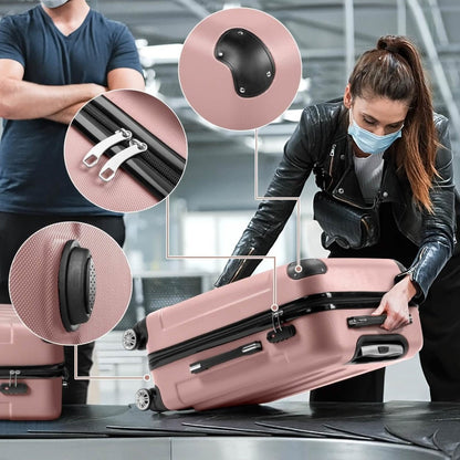3 - Piece Hard Shell Luggage Set with TSA Lock – 20/24/28 Inch 360° Spinner Wheels - Cartsfy Inc.