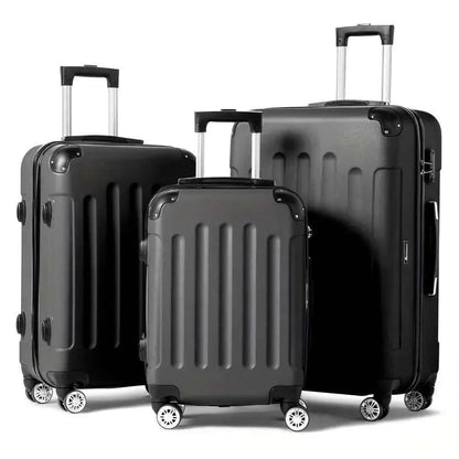 3-Piece Hard Shell Luggage Set with TSA Lock  – 360° Spinner Wheels DailySale White Black Rose White-Black-Rose-
