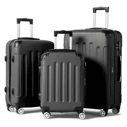 3-Piece Hard Shell Luggage Set with TSA Lock  – 360° Spinner Wheels DailySale White Black Rose White-Black-Rose-