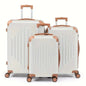 3-Piece Hard Shell Luggage Set with TSA Lock  – 360° Spinner Wheels DailySale White Black Rose White-Black-Rose-