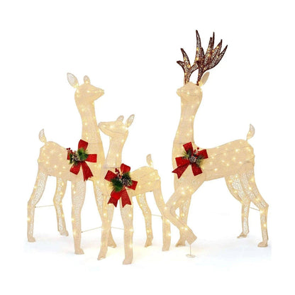 3-Piece Pre-lit Christmas Reindeer Family with 230 Warm White LED Lights Cartsfy Inc.