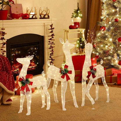 3-Piece Pre-lit Christmas Reindeer Family with 230 Warm White LED Lights Cartsfy Inc.