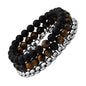 3 - Piece Set: Men's Black Lava Bracelets - Cartsfy Inc.