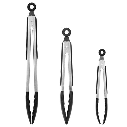 3-Pieces: Kitchen Tongs Stainless Steel with Silicon Cartsfy Inc.