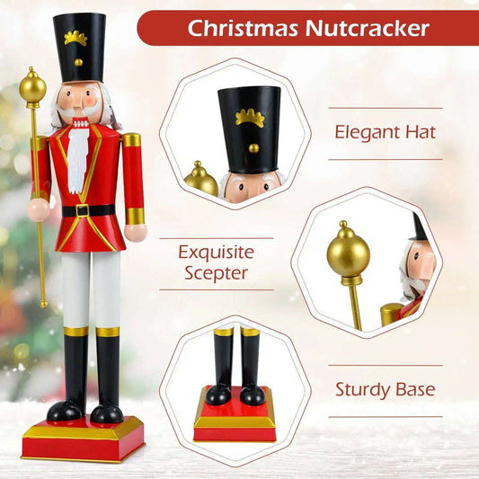 32.5 Inch Christmas Nutcracker with High Hat and Beautiful Scepter Cartsfy Inc.