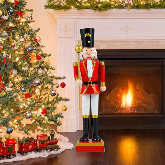 32.5 Inch Christmas Nutcracker with High Hat and Beautiful Scepter Cartsfy Inc.