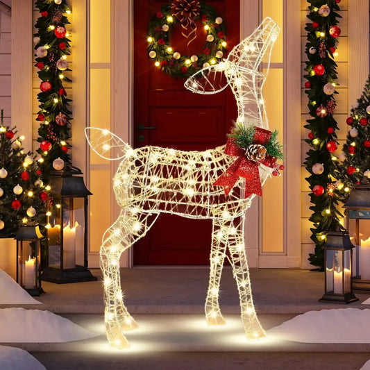 34.5 Inch Lighted Christmas Reindeer Decoration with 50 Warm White LED Lights Cartsfy Inc.