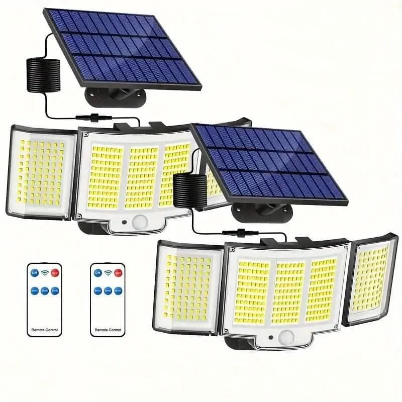 348 LED Motion Sensor Solar Lights Outdoor with Remote Control DailySale 1-Piece 2-Piece 1-Piece-2-Piece-