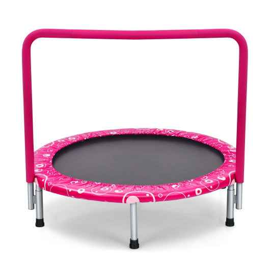 36 Inch Kids Trampoline Mini Rebounder with Full Covered Handrail-Pink Cartsfy Inc.