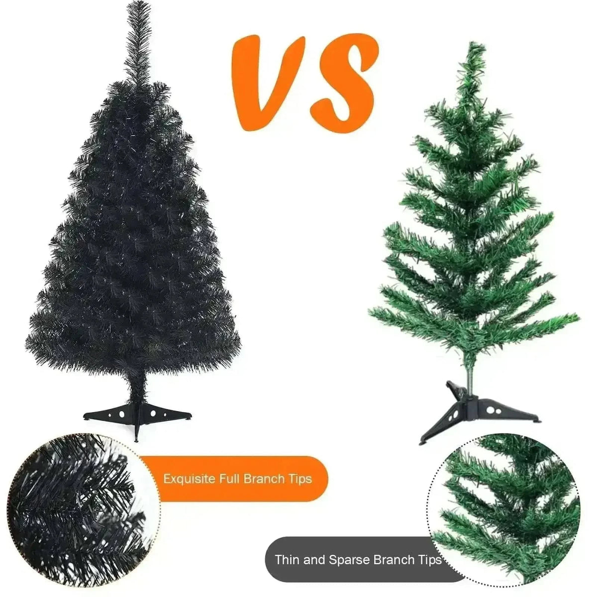 36 Inch Unlit Artificial Christmas Mini Tree with Plastic Stand-Green Cartsfy Inc.