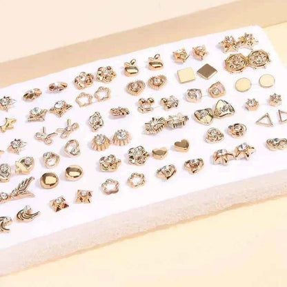 36 - Pairs: Women's Fashion Earrings Set - Assorted Heart, Flower, Geometric & More - Cartsfy Inc.