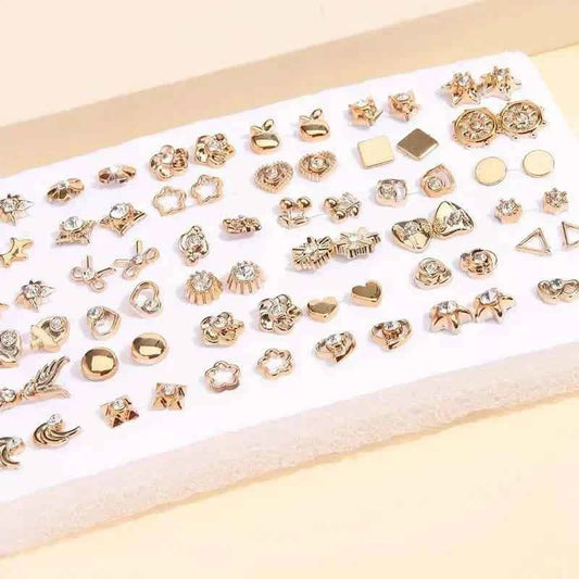 36 - Pairs: Women's Fashion Earrings Set - Assorted Heart, Flower, Geometric & More - Cartsfy Inc.