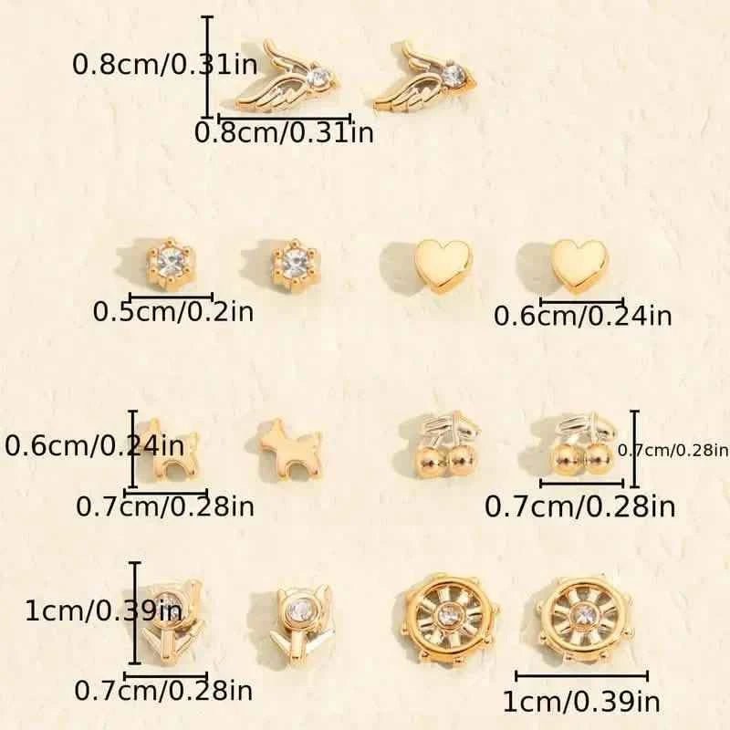 36 - Pairs: Women's Fashion Earrings Set - Assorted Heart, Flower, Geometric & More - Cartsfy Inc.