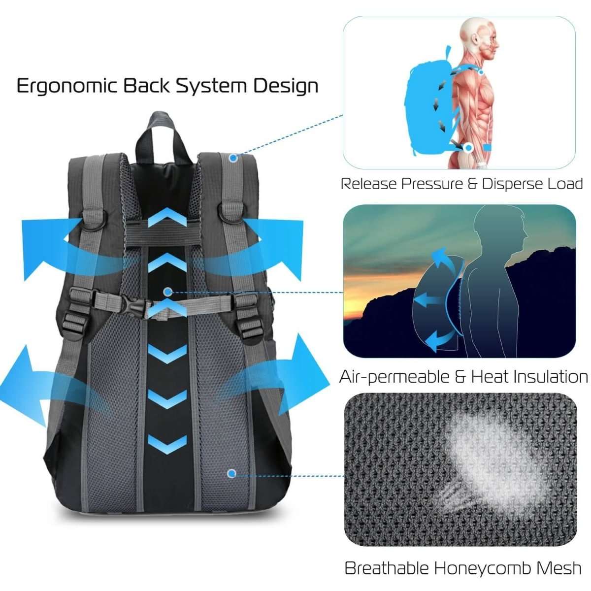 36L Outdoor Backpack Waterproof Travel Knapsack Cartsfy Inc.