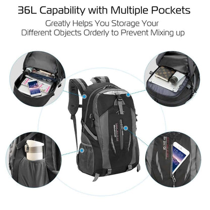 36L Outdoor Backpack Waterproof Travel Knapsack Cartsfy Inc.