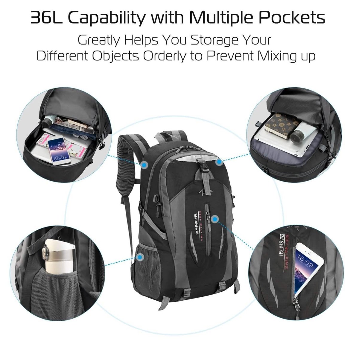 36L Outdoor Backpack Waterproof Travel Knapsack - Cartsfy Inc.