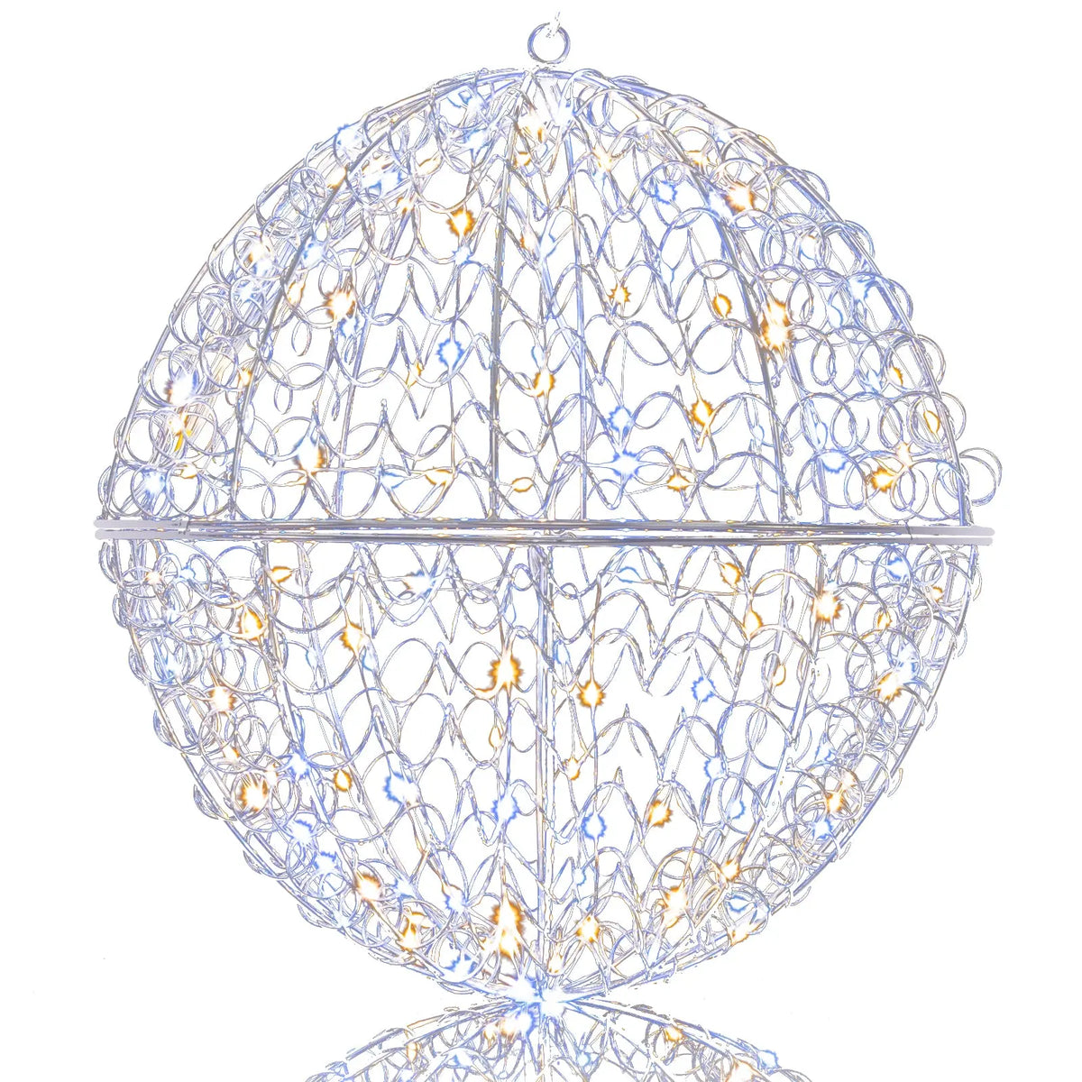 3 Pcs Lighted Christmas Balls Large Standing/Hanging Metal Sphere Lights with 435 LEDs