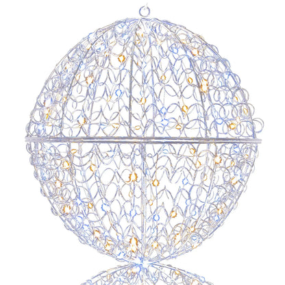 3 Pcs Lighted Christmas Balls Large Standing/Hanging Metal Sphere Lights with 435 LEDs