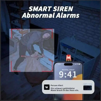 Smart home security camera person alert notification on smartphone screen