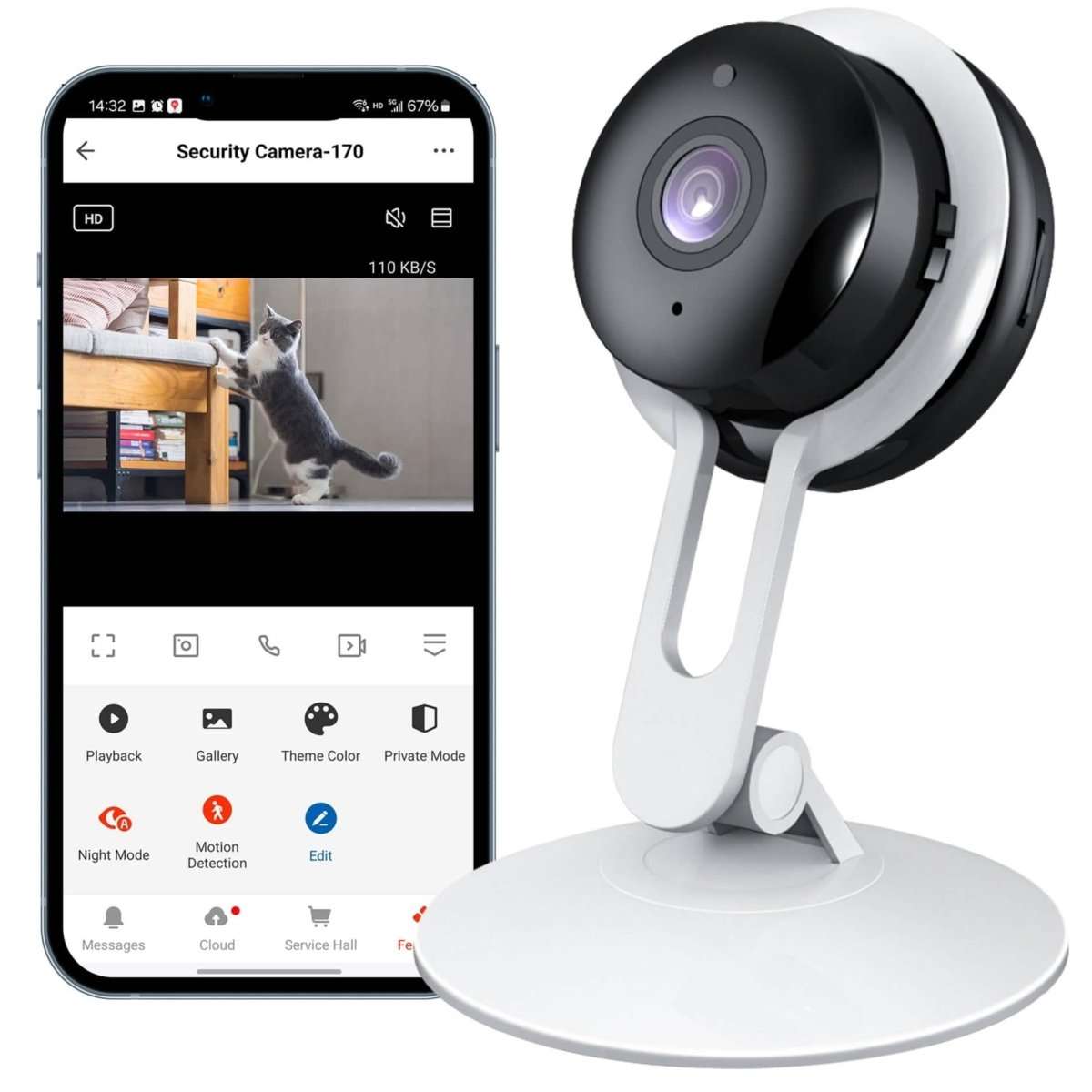 3MP Wireless security Camera – Two-Way Audio, Motion Detection, Night Vision Cartsfy Inc.