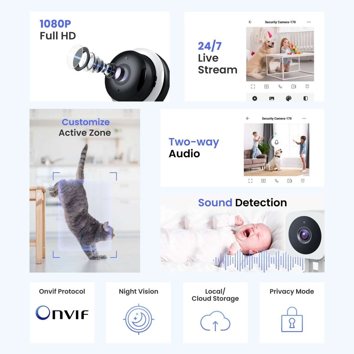3MP Wireless security Camera – Two-Way Audio, Motion Detection, Night Vision Cartsfy Inc.