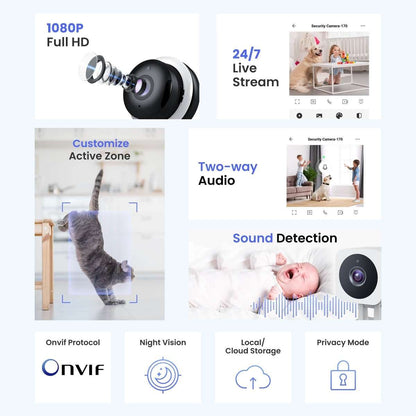 3MP Wireless security Camera – Two-Way Audio, Motion Detection, Night Vision Cartsfy Inc.