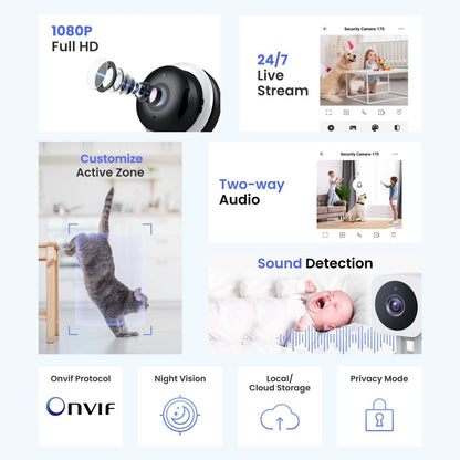3MP Wireless Smart AI Home Security Camera – Two - Way Audio, Motion Detection, Night Vision - Cartsfy Inc.