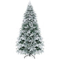 4.5/6/7 Feet Flocked Christmas Tree with Warm White LED Lights Cartsfy Inc.