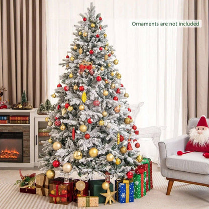 Flocked Christmas Tree with Warm White LED Lights by DirectDeals