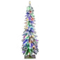 4/5/6 Feet Pre-Lit Artificial Christmas Tree Snow-Flocked Slim Pencil Xmas Decor-5 ft Cartsfy Inc.