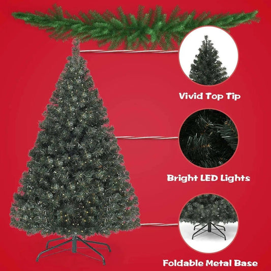 4.5 Feet PVC Pre-lit Artificial Hinged Christmas Tree Cartsfy Inc.