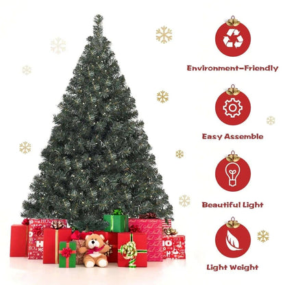 4.5 Feet PVC Pre-lit Artificial Hinged Christmas Tree Cartsfy Inc.
