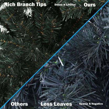 4.5 Feet PVC Pre-lit Artificial Hinged Christmas Tree Cartsfy Inc.