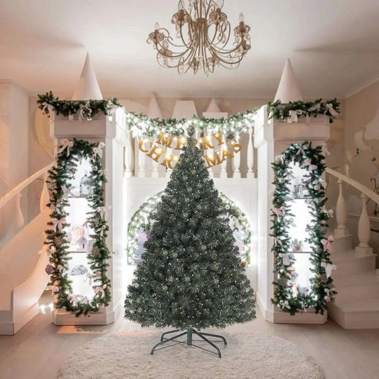 4.5 Feet PVC Pre-lit Artificial Hinged Christmas Tree Cartsfy Inc.