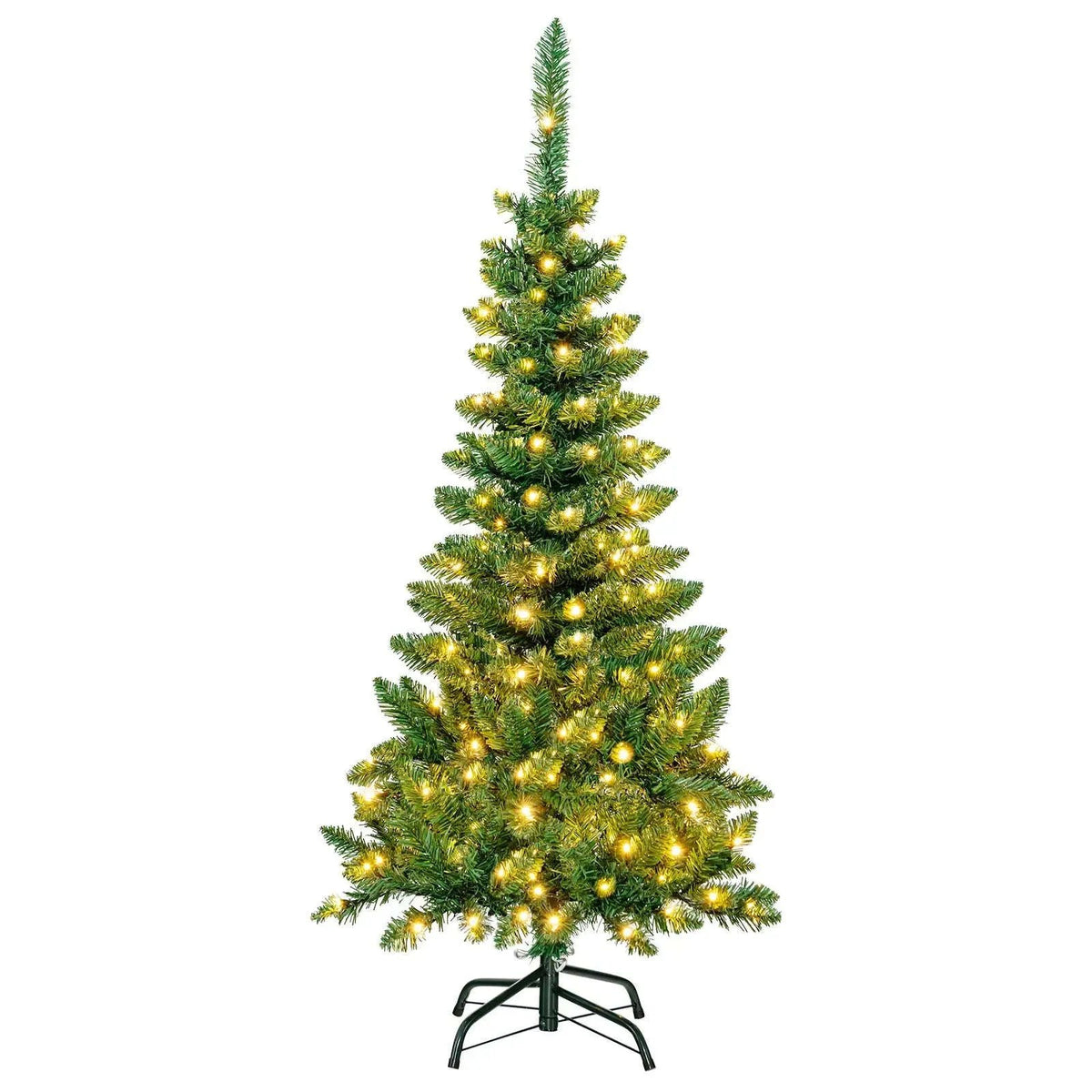 4.5 ft Pre-Lit Premium Hinged Artificial Fir Pencil Christmas Tree with LED Lights Cartsfy Inc.